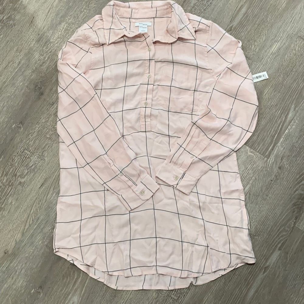 NWT Pink Button-Up Blouse